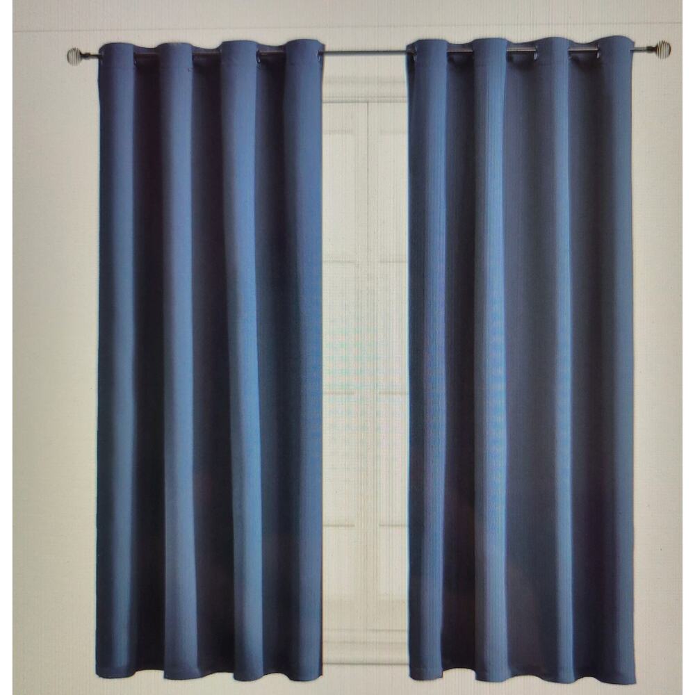 Blackout Curtains Room Darkening Thermal Insulted Navy 52 x 54 inch 2 Panels